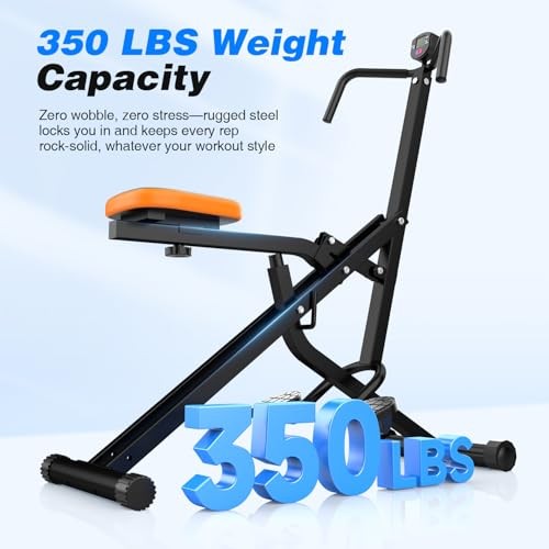 Squat Rowing Machine for Home Gym, Compact Foldable Squat Exercise Black
