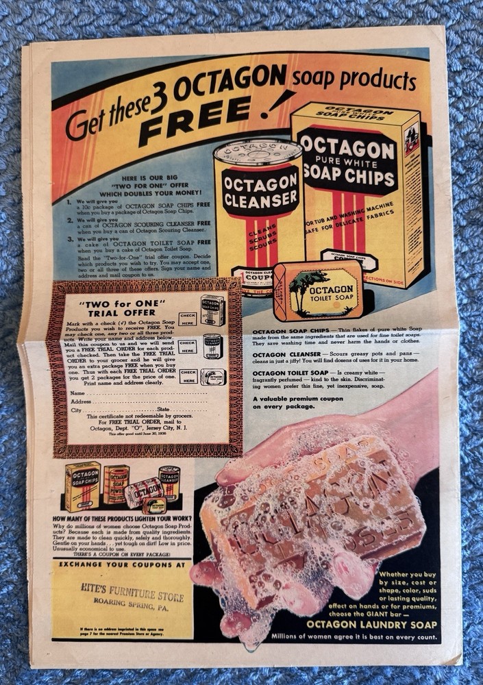 Octagon Soap Chips Premium Coupon Catalog - 1936