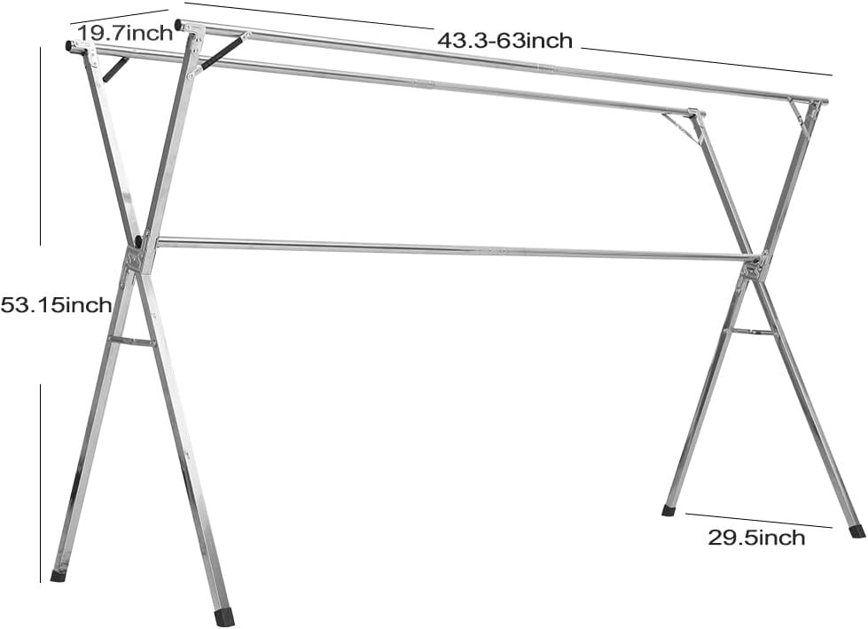 Heavy Duty Drying Rack, Adjustable Length Hanger