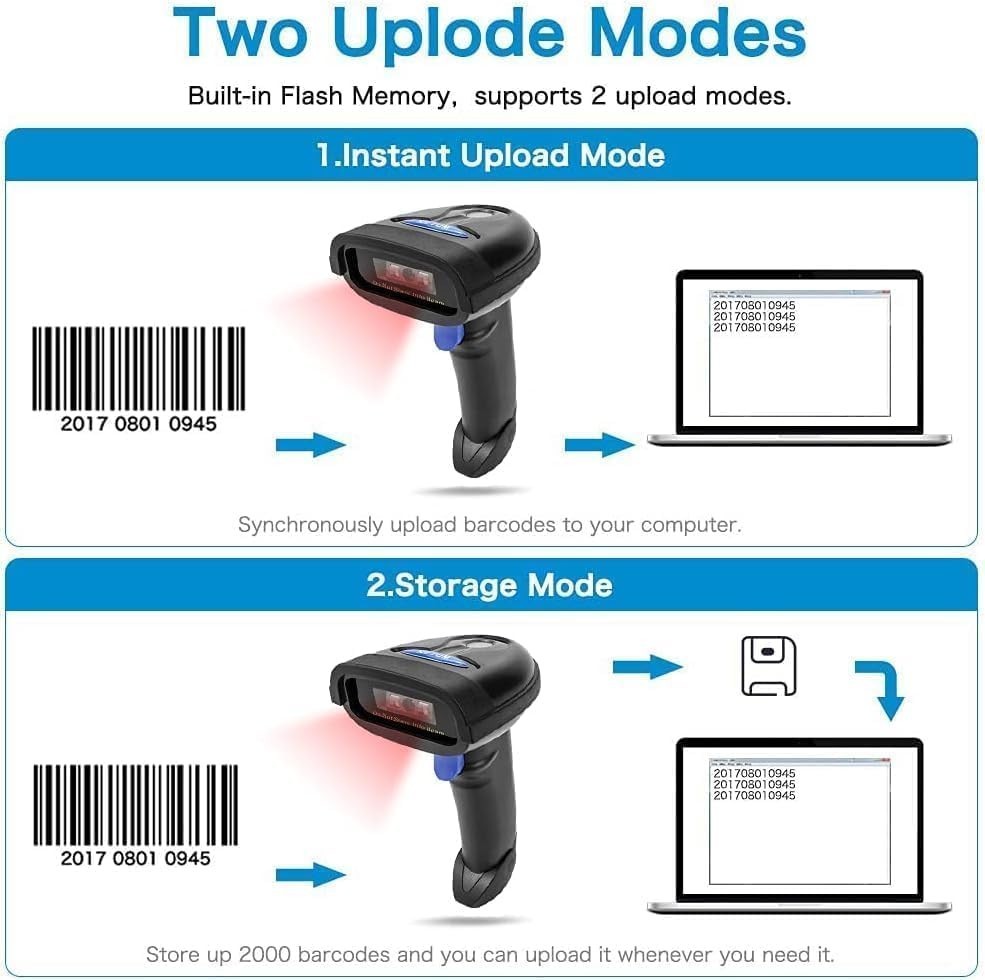 Multi-Mode Bluetooth Barcode Scanner for Quick & Efficient Inventory Management