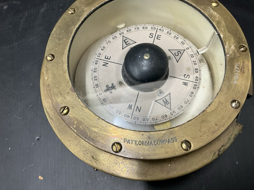 Brass Pattern.01151A Compass For A Vintage Airplane Working Condition