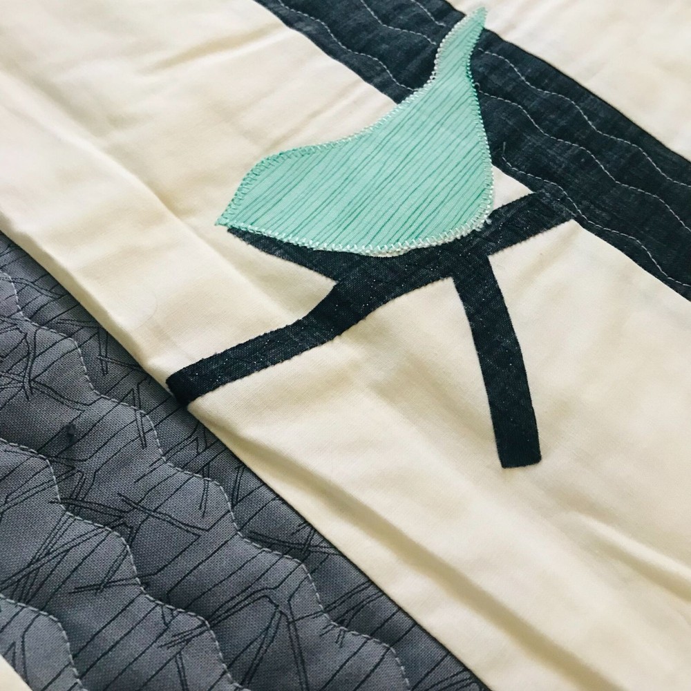 Winter Birds Table Topper, Quilted Panel from Table Please, Part TWO, Muted
