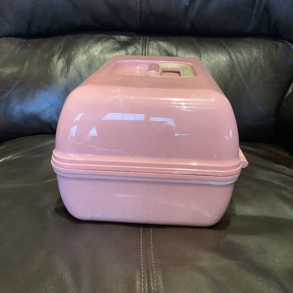 Caboodle Pink Plastic Vanity Case with Mirror Travel Storage Organizer Box