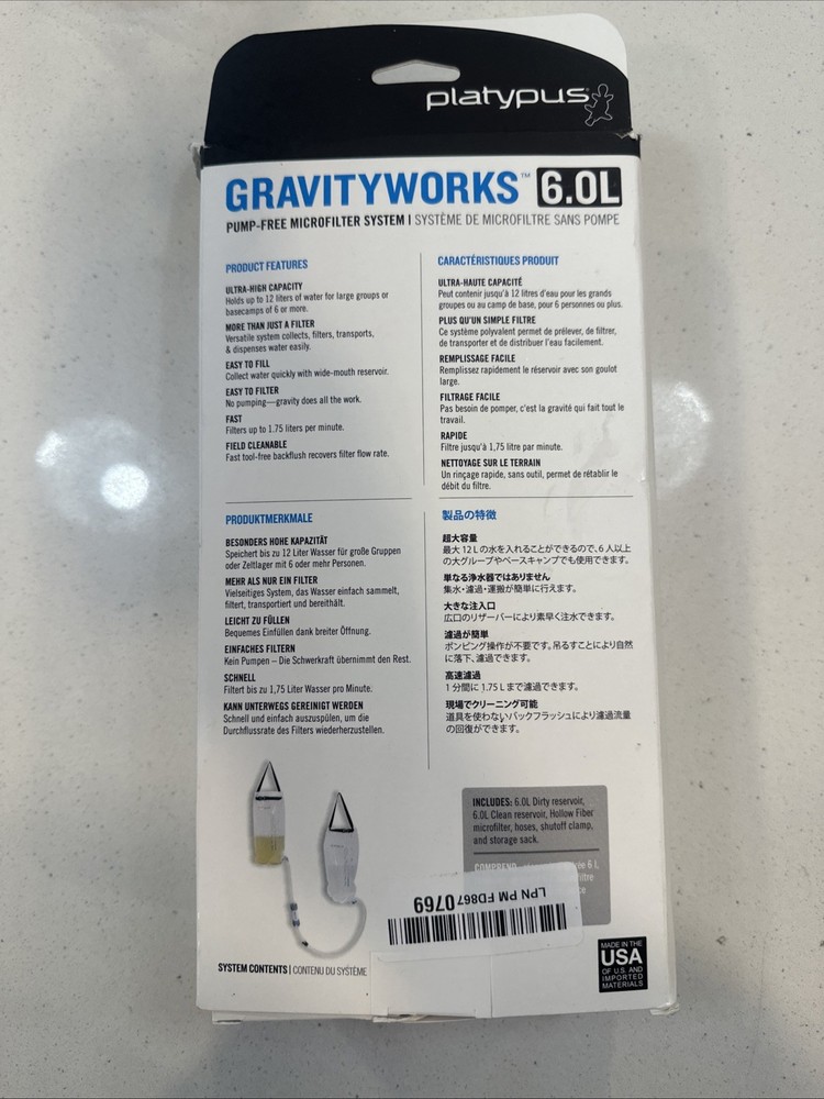 Platypus GravityWorks Water Filter System - 4 L