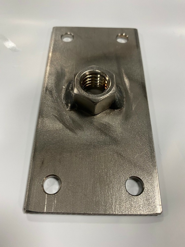 Stainless Steel Snowmobile Trailer Tie Down Plate - 1/2 Inch Nut