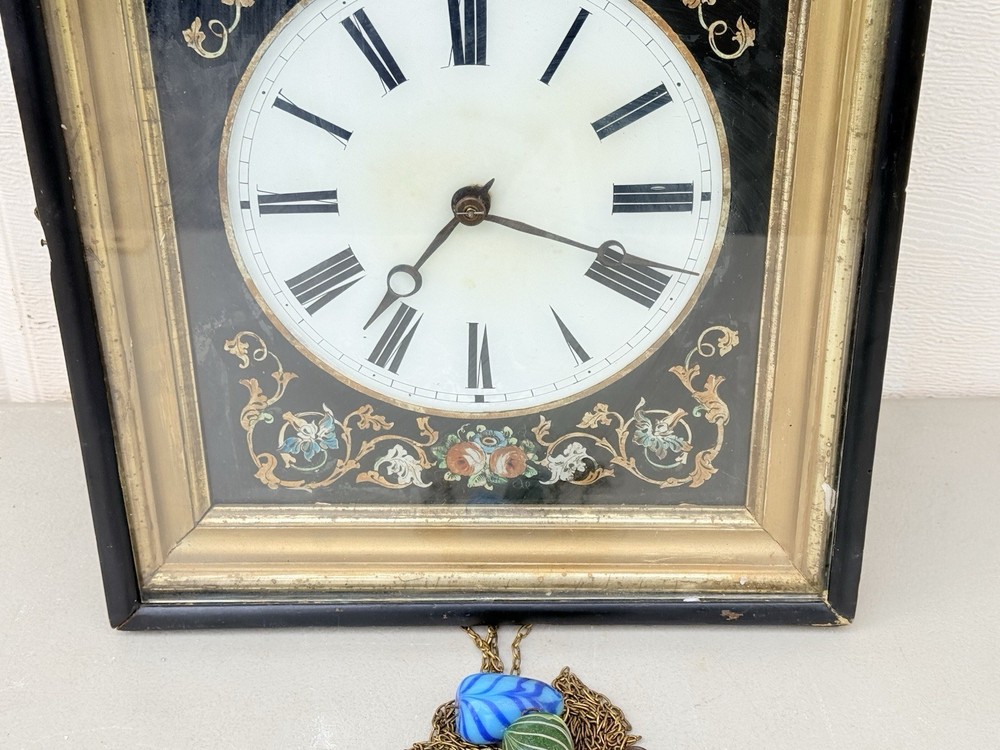 Antique Black Forest Picture Frame Wall Clock