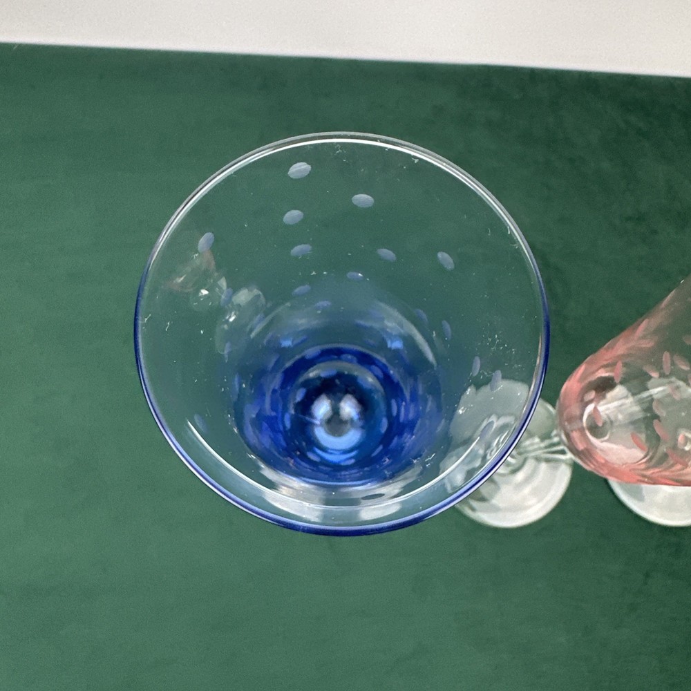 (3) Delicate Multi-Colored Bubble Circle Design Champagne Flute Glasses