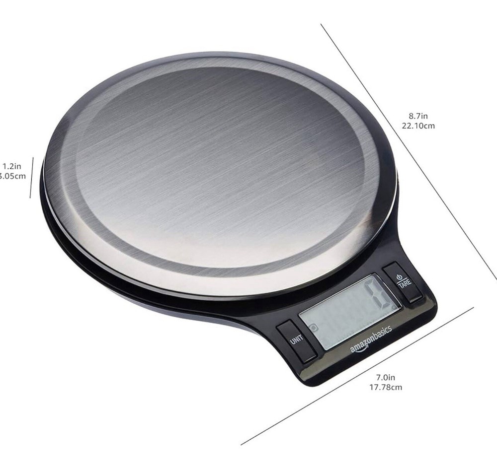 Amazon Basics Digital Kitchen Scale – LCD Display, Accurate, Batteries Included