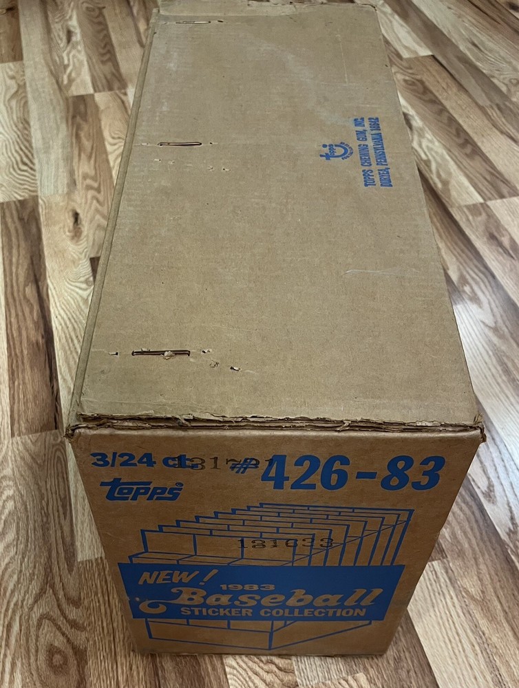 1983 Topps Baseball Sticker Case - 3 Full Display Boxes - 72 Peg boxes - L5