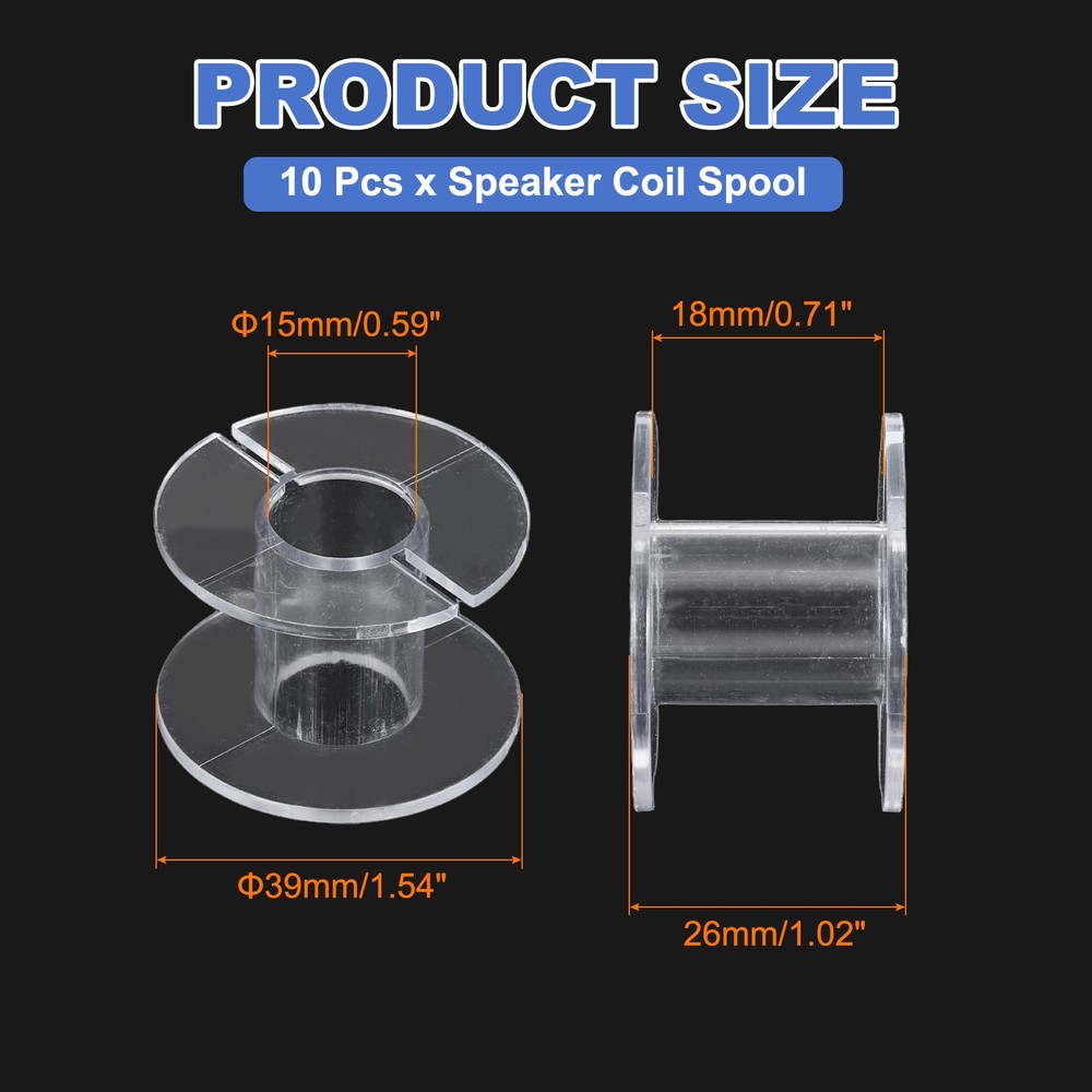 10pcs Speaker Crossover Bobbin Spools Coil, 39x26mm ABS Empty Spools