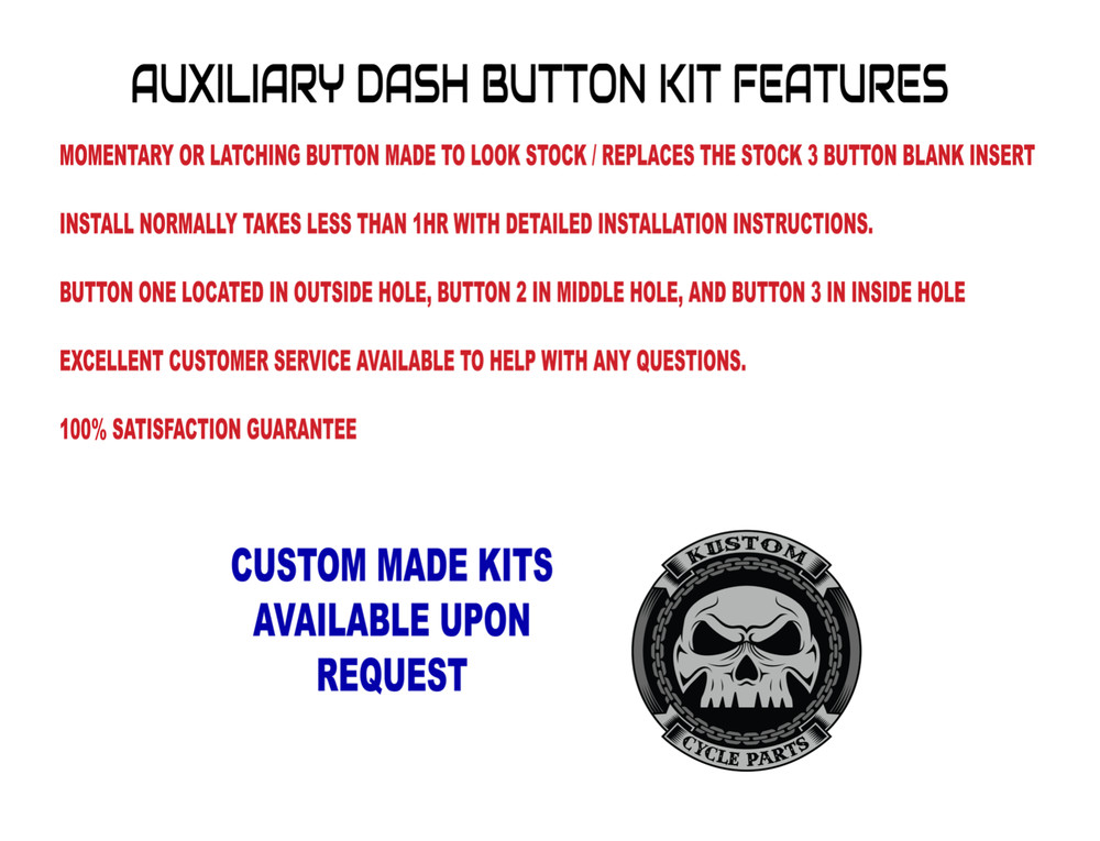 One Auxiliary Latching Button Switch Panel . 14 - 23 Harley Davidson Touring