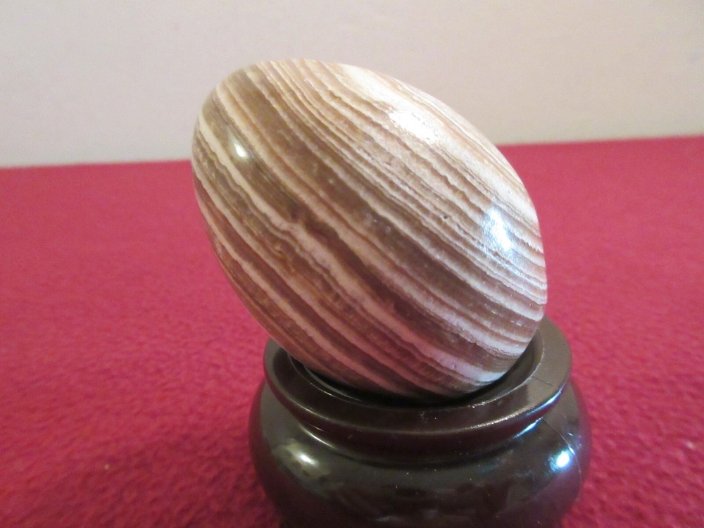 2 1/2" PETRIFIED WOOD Agate Sphere Oval w/Stand #2