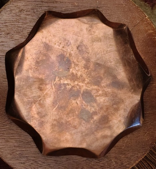 Set of 3 Sizes Fluted Edge Copper Nesting Trays