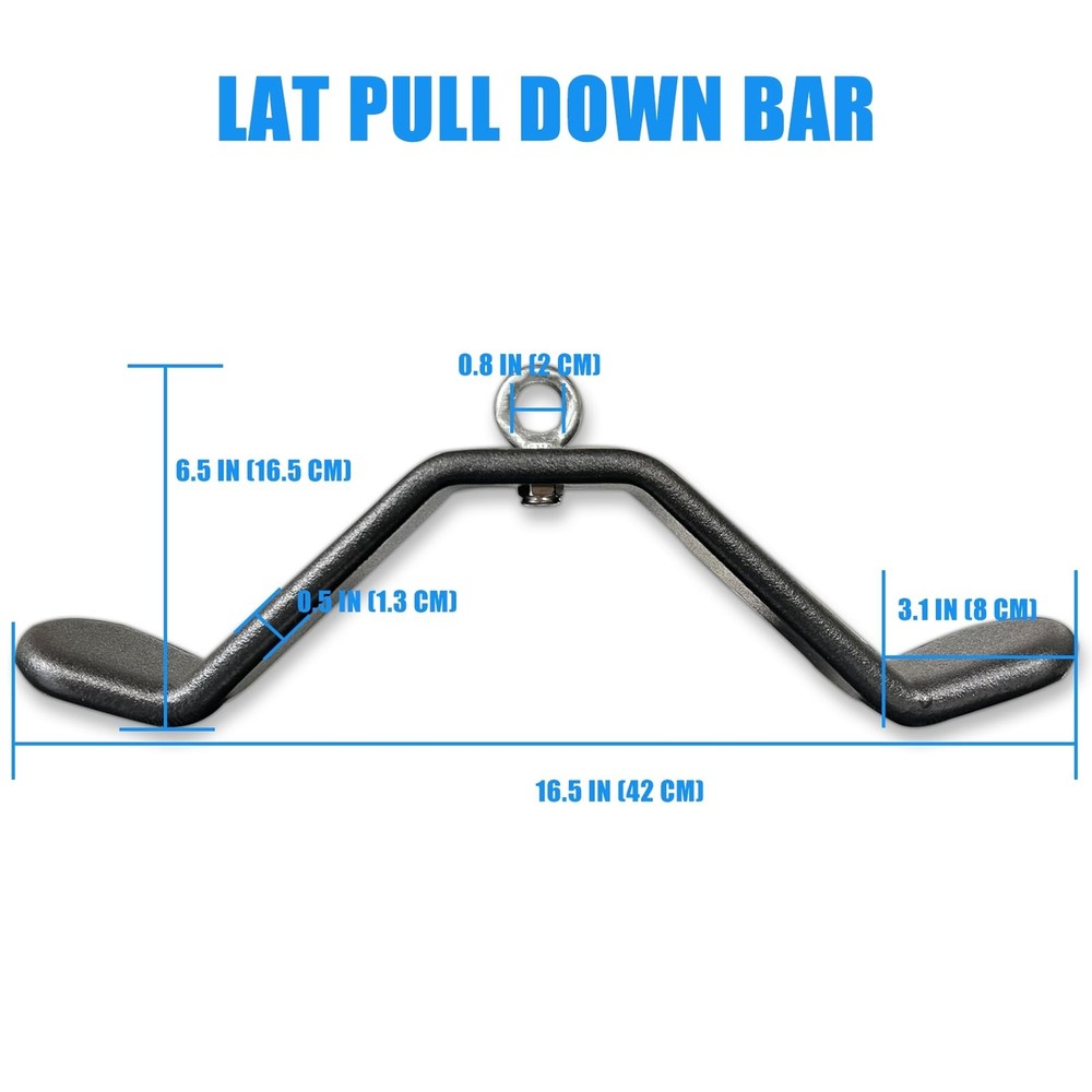 KORIKAHM Cable Machine Attachment Curl LAT Pull Down Bar, LAT Pulldown Tricep...