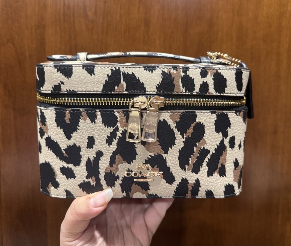 Coach Cosmetic Case With Leopard Print NWT CCF43 In Leopard Multi