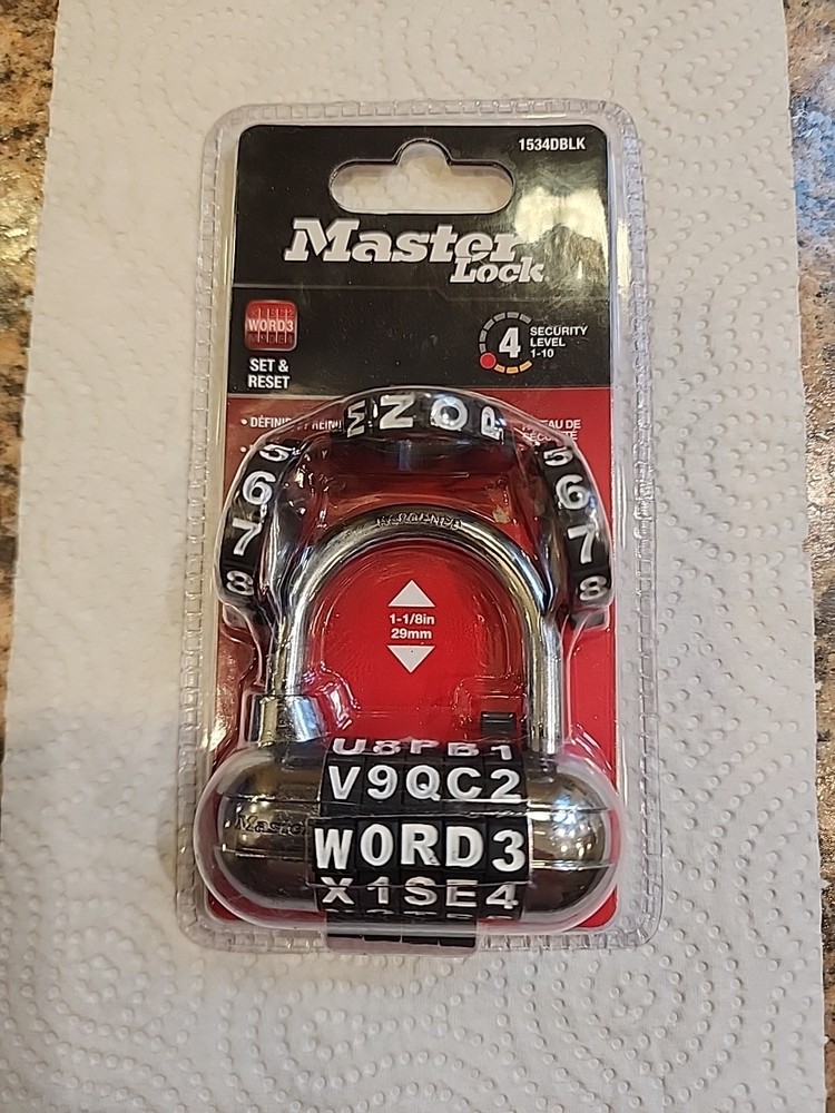 NICE! Master Lock 4 Digit Combination Padlock NIP