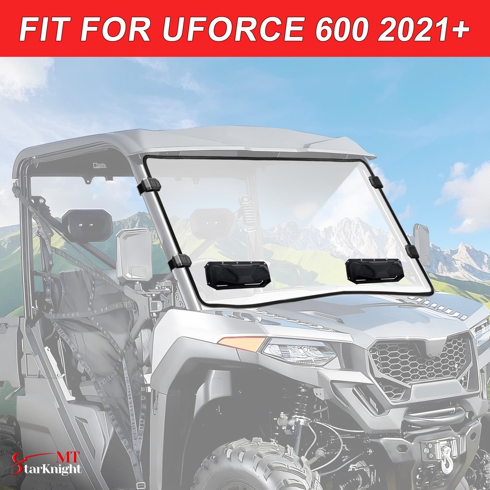 For CFMOTO UForce 600 2021-2025 Front Window Scratch-resistant Vented Windshield