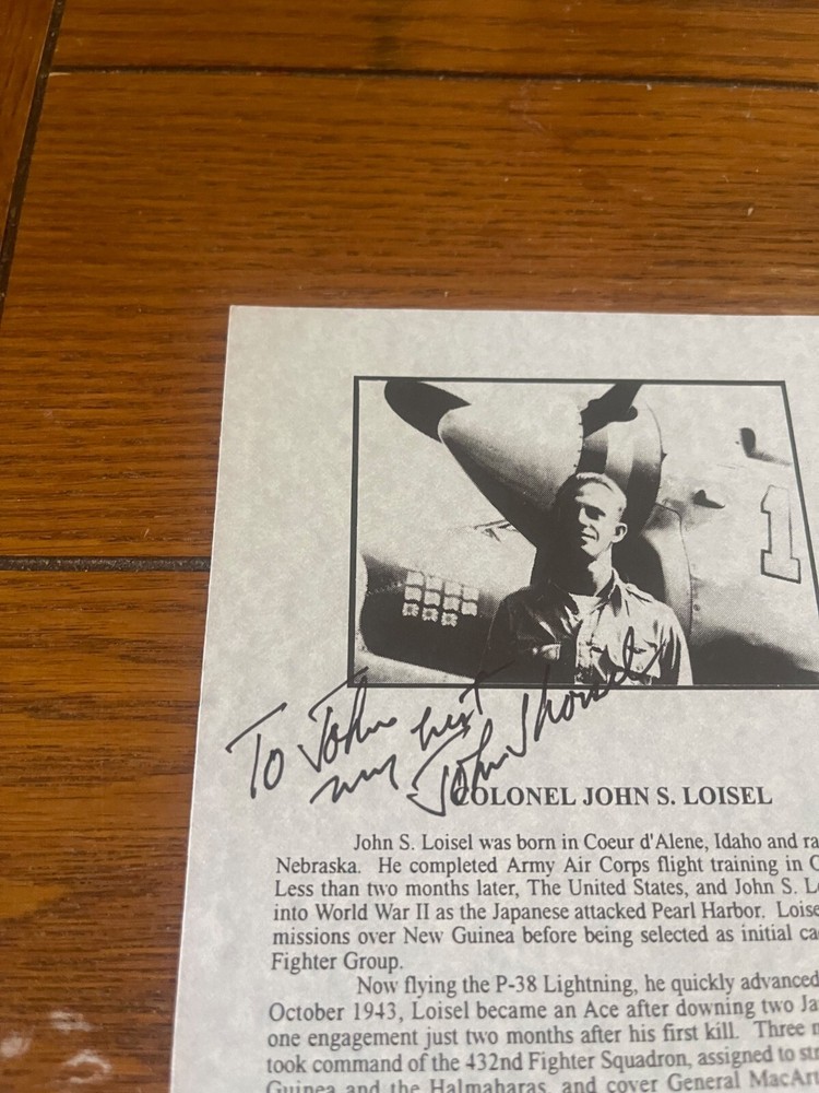 Vintage Cavanaugh Flight Museum Program Signed COLONEL JOHN S LOISEL