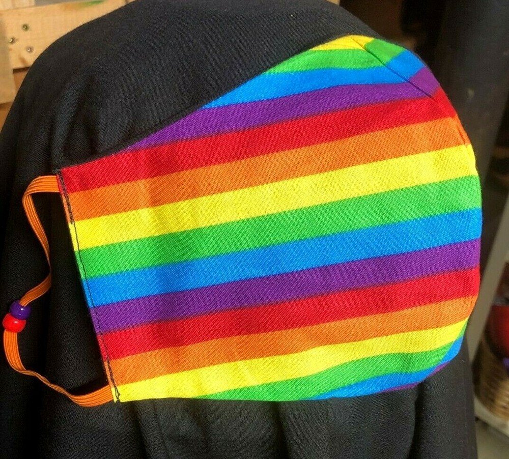 ***Rainbow*** REVERSIBLE Cotton Face mask (handmade)