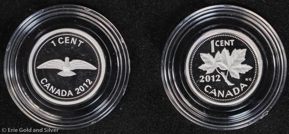 2012 1c Canada Farewell 1-Cent Silver Commemorative 5 Coin Set