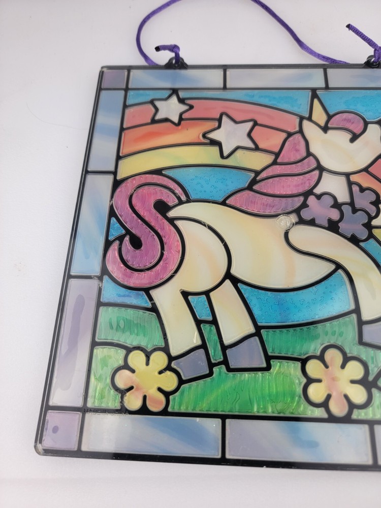 Suncatcher Unicorn Rainbow Flower Star Home Decor Plastic Panel