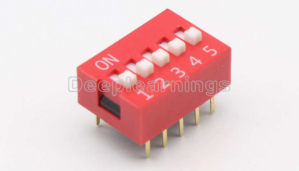 20Pcs Slide Type Switch Module 2.54mm 5-Bit 5 Position Way DIP Red Pitch