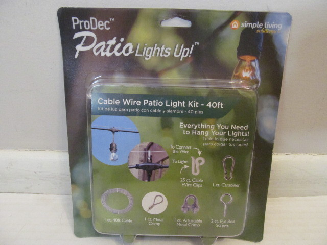 ProDec Cable Wire Patio Light Kit for Hanging Lights, 40 Feet