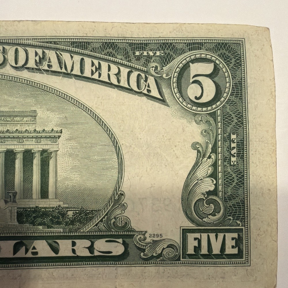 1953 $5 Silver Certificate CRISPY ! Has Been Folded In Half DB108