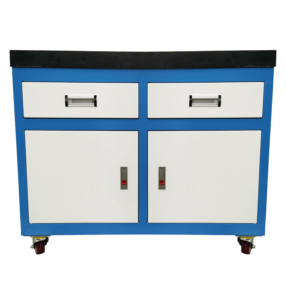 T-Slot Workbench with Fixed Base & Mobile Drawer for Tapping Machine Mounting