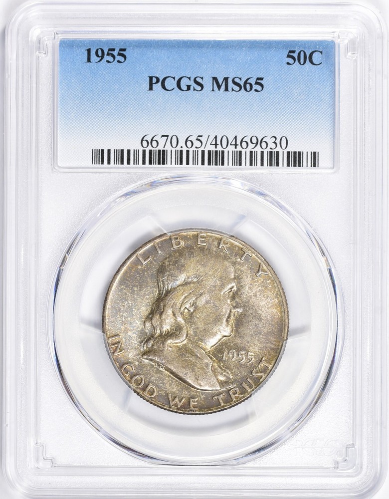 1955 FRANKLIN HALF DOLLAR PCGS MS65
