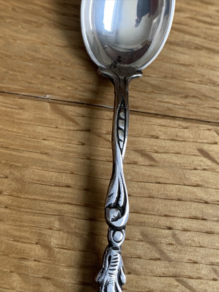 Mocha Spoon Espresso Spoon Floral Pattern 800 Silver