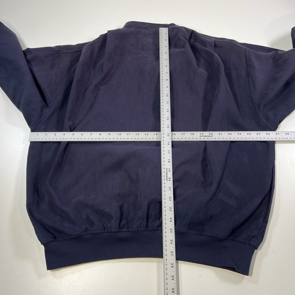 Zero Restriction Jacket Large Navy Blue Golfer Windbreaker Packable Pullover