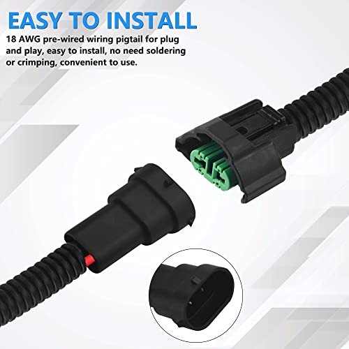 2 PCS H11/H8 Pigtail Socket Wiring Harness Socket Wire Connector Plug
