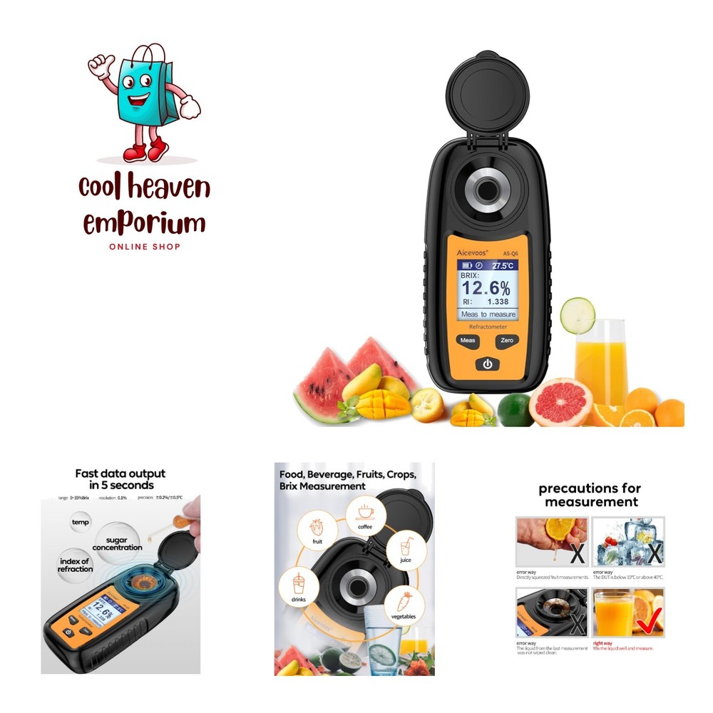 Automatic Digital Refractometer for Sugar Content - 0-35% Range, Easy to Use