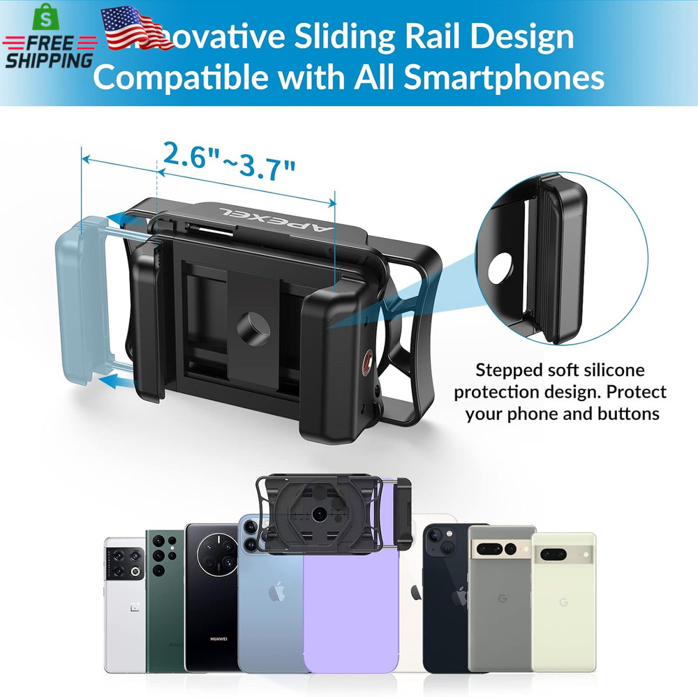 VERO Telescope & Binocular Phone Adapter w/ Bluetooth Remote for Android & iPhon