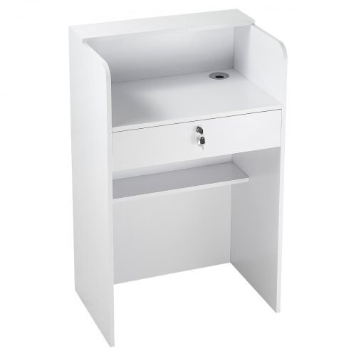 Reception Desk, 23.6 inch Rectangular Front Counter Table, Modern Office Recepti