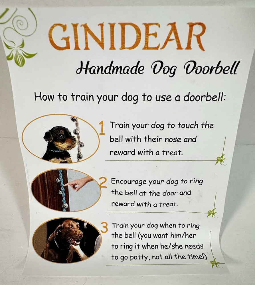 Ginidear Adjustable Handmade Potty Training Bell