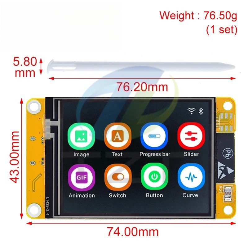 ESP32 WiFi Bluetooth 2.4" TFT LCD Touch Display LVGL Dev Board Module