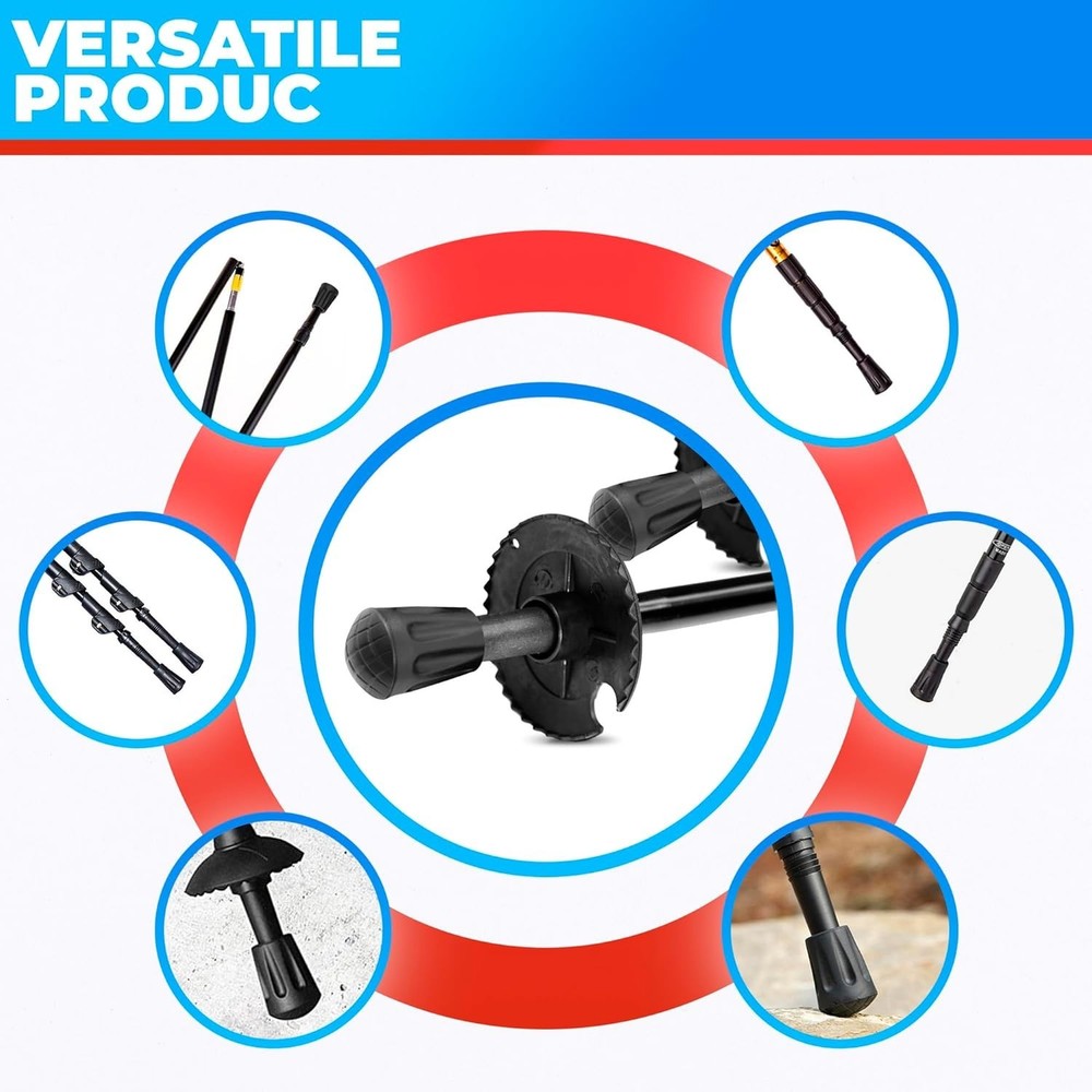 Replacement Rubber Tips for Hiking Poles - 6 Pcs Essential Camping Accessory