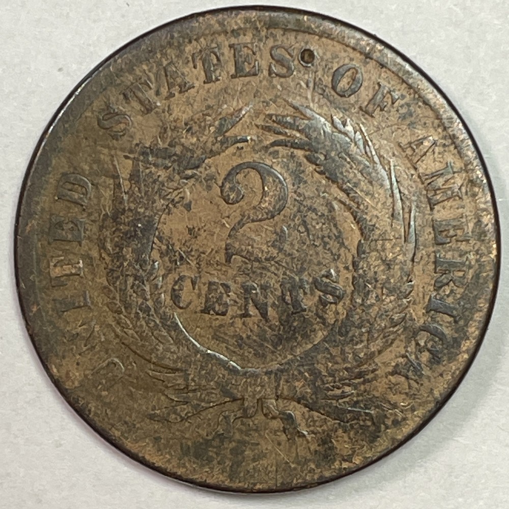 1864 Two Cent Piece Good G Coin #18219