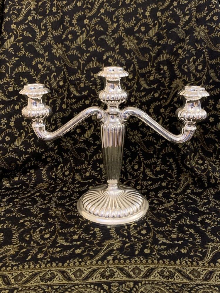 silver three candelabra