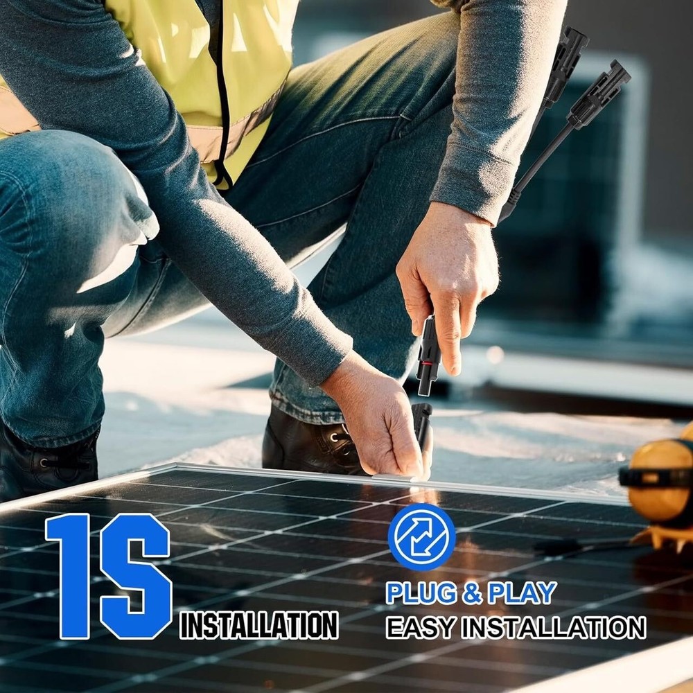 Solar Panel Y Branch Cable Connection Waterproof Adapter Connector Extension