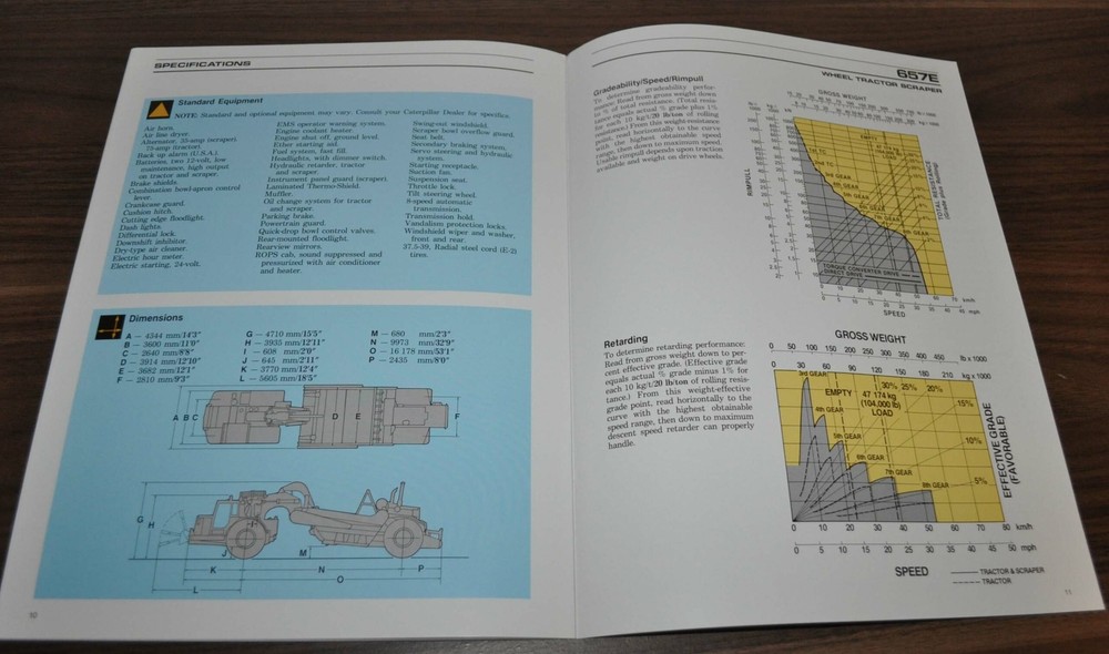 Caterpillar 657E Wheel Tractor Scraper Specification Technical Brochure Prospekt