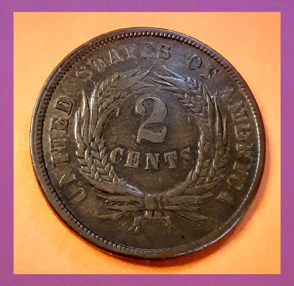 1865 AU (Full Motto) Two Cent Coin ( Includes Video)