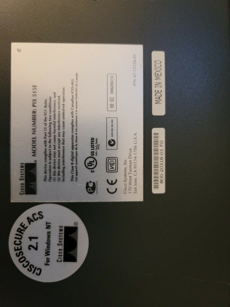 Cisco PIX 515E Firewall Switch PIX-515E ethernet