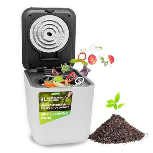 NUTRICHEF 3L ELECTRIC KITCHEN COMPOSTER COUNTERTOP AUTOMATIC - WHITE