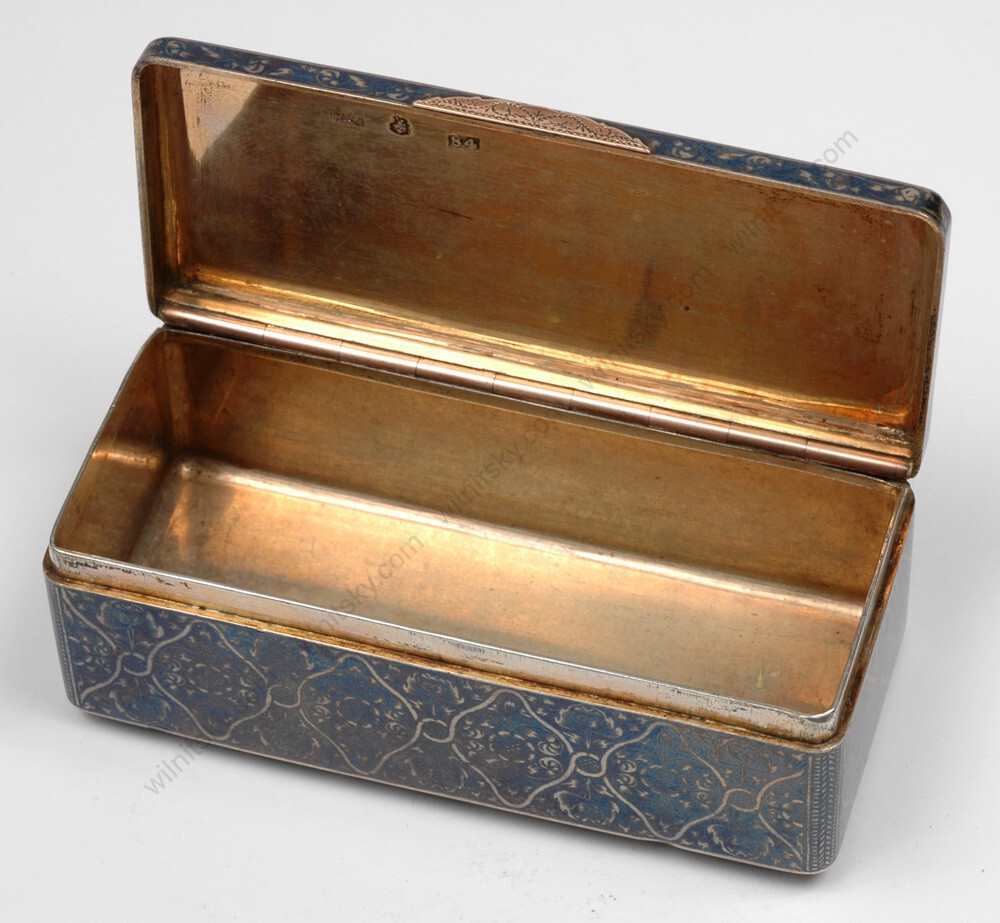 Russian silver with niello box, 1841