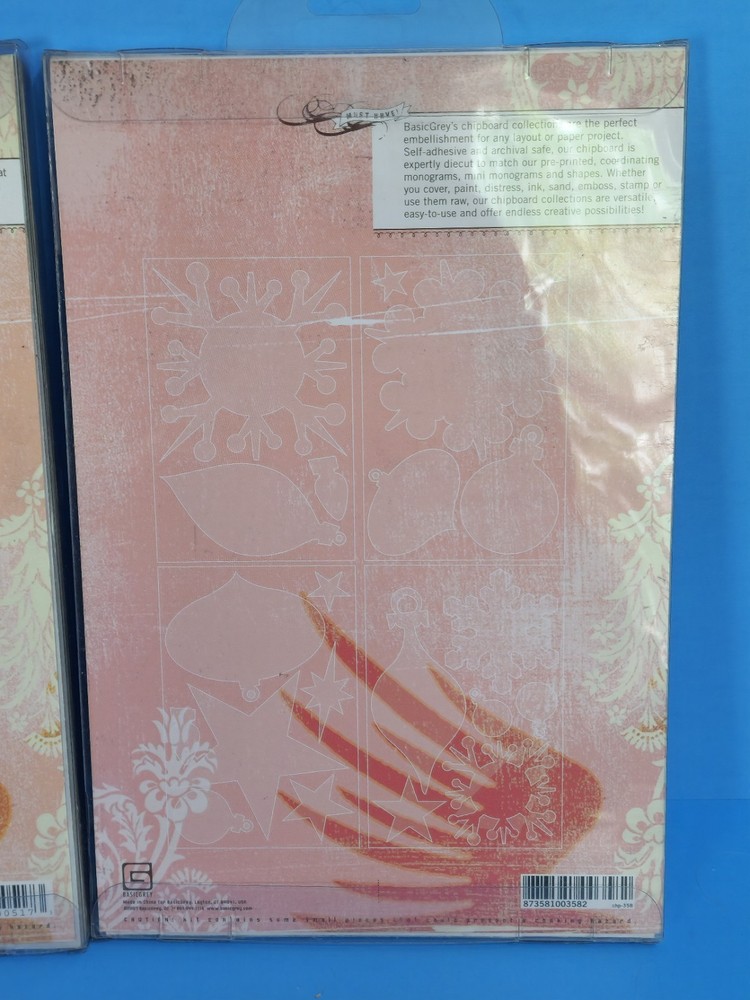 BASIC GREY LOT CHIPBOARD ELEMENTS & HOLIDAY ORNAMENTS SCRAPBOOK MIXED MEDIA #1