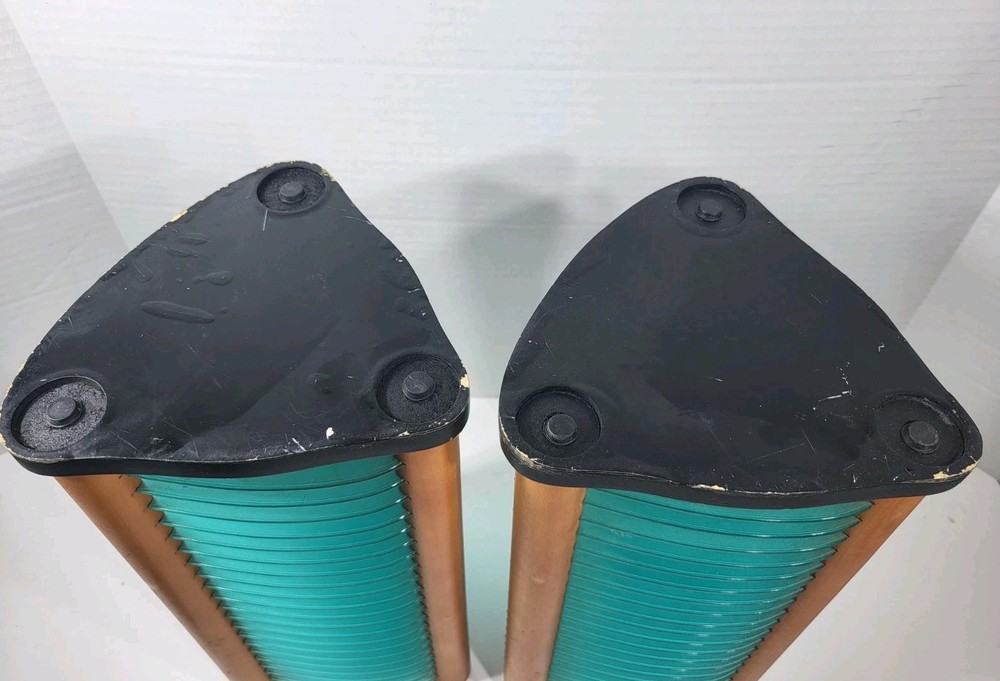 2 Rare Atlantic Turquoise 20 CD Storage Hold Towers Stackable Triangle