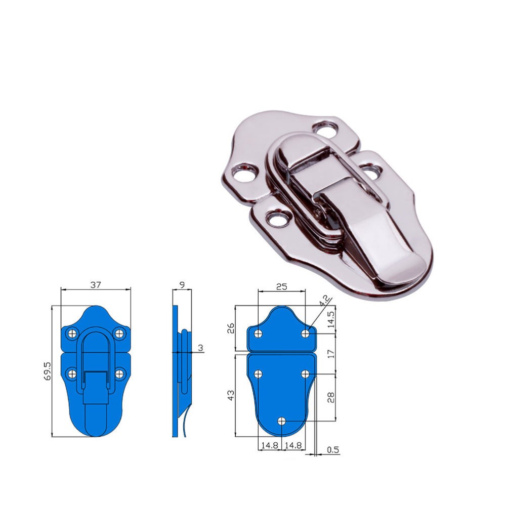 3 Pcs Hook Locks Tool Box Latch Replacement Case for Luggage Bag Clasp